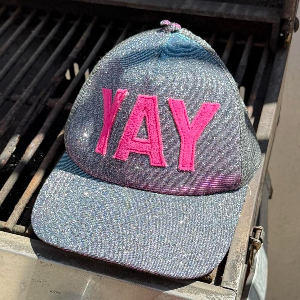 YAY Glitter Mesh Trucker Hat - Picture 4 of 5